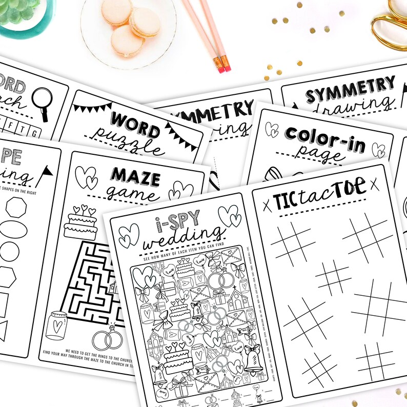 kids wedding activity sheets kids wedding games etsy