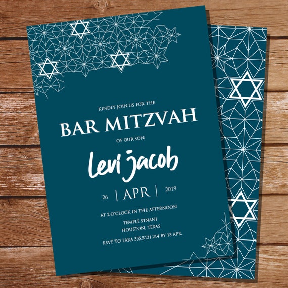 Bar Mitzvah Invitation - Bar Mitzvah Invites - Instant Downloadable and Edit File at home with Adobe Reader Il_570xn