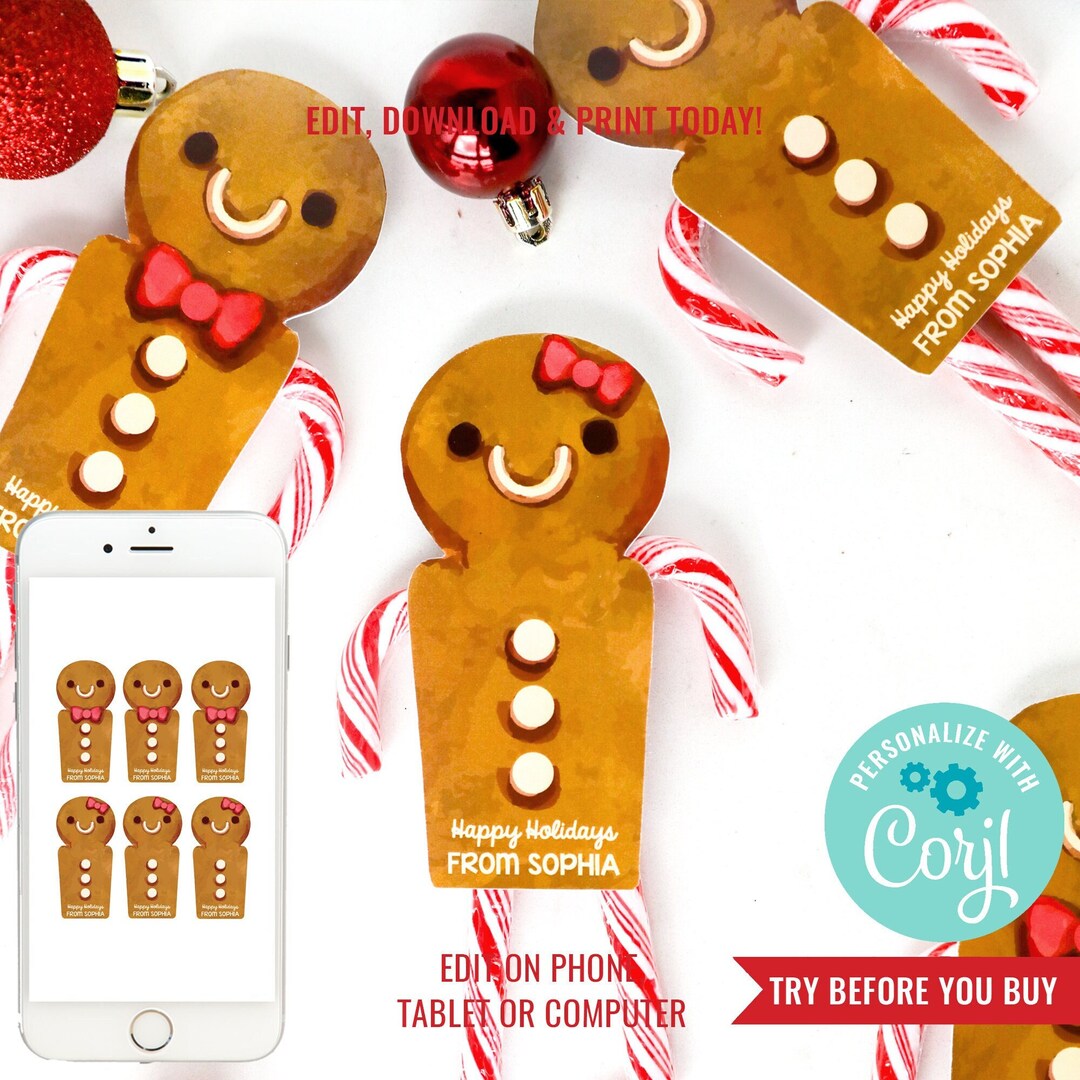 Christmas Candy Cane DIY Gift Tags DIY Christmas Gift Tags DIY Teachers ...