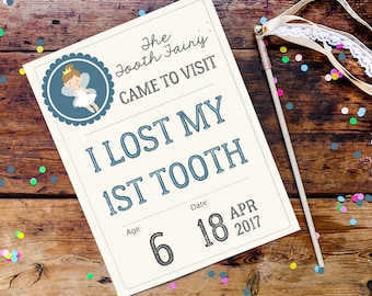 Tooth Fairy Photo Prop - Official Tooth Fairy Vistor Poster - Tooth Fairy Printable - Instant Download and Edit with Adobe Reader