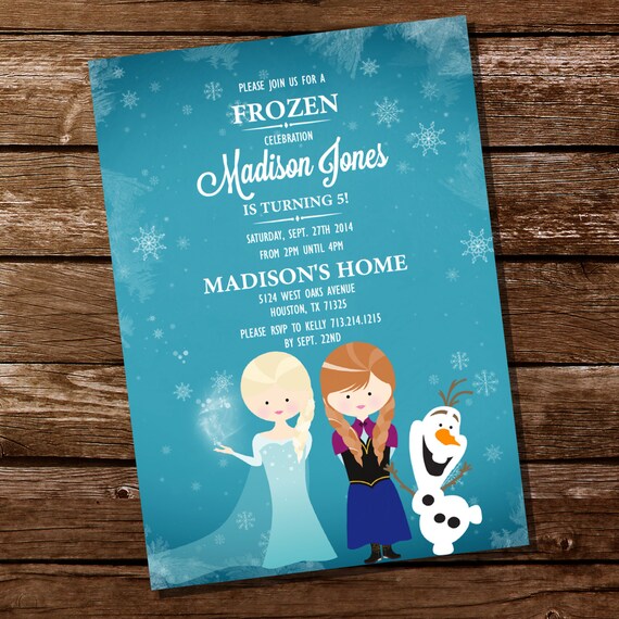 Frozen Inspired Invitation for a Girl Birthday Party - Frozen Party - Instant Download and Editable File - Personalize with Adobe Reader Il_570xn