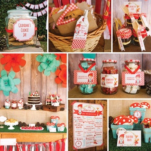 Little Red Riding Hood Party Decorations Red Riding Hood Party Instant Download and Editable File Personalize with Adobe Reader image 1