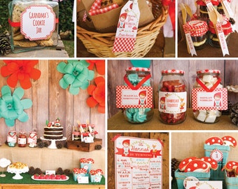 Little Red Riding Hood Party Decorations - Red Riding Hood Party - Instant Download and Editable File - Personalize with Adobe Reader