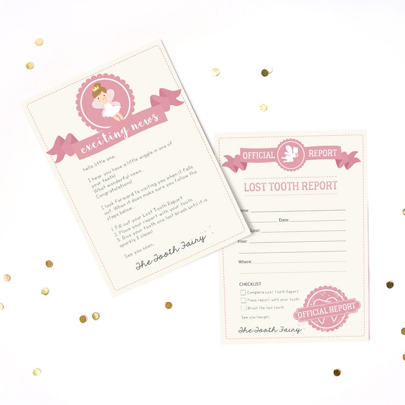 Tooth Fairy Letter and Report Kit Official Tooth Fairy Kit - Etsy