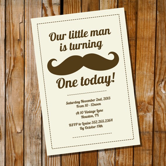 Mustache Birthday Party - Invitation - Instantly Downloadable and Editable File - Personalize at home with Adobe Reader Il_570xn