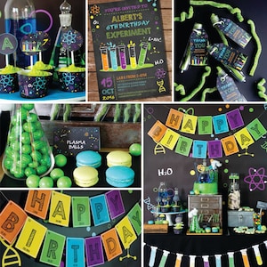 Science Experiment Birthday Party Printable Decor Science Party Instant Download Editable File with Adobe Reader