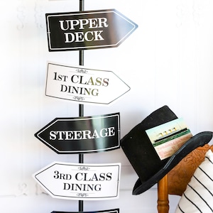 Titanic Party Signs Vintage Titanic Party Directional Sign Afdrukbare Party Sign Titanic Instant Download Bestand bewerken thuis