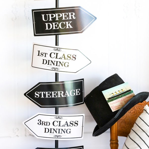 Titanic Party Signs - Vintage Titanic Party Directional Sign - Printable Party Sign - Instant Download and Edit File at home