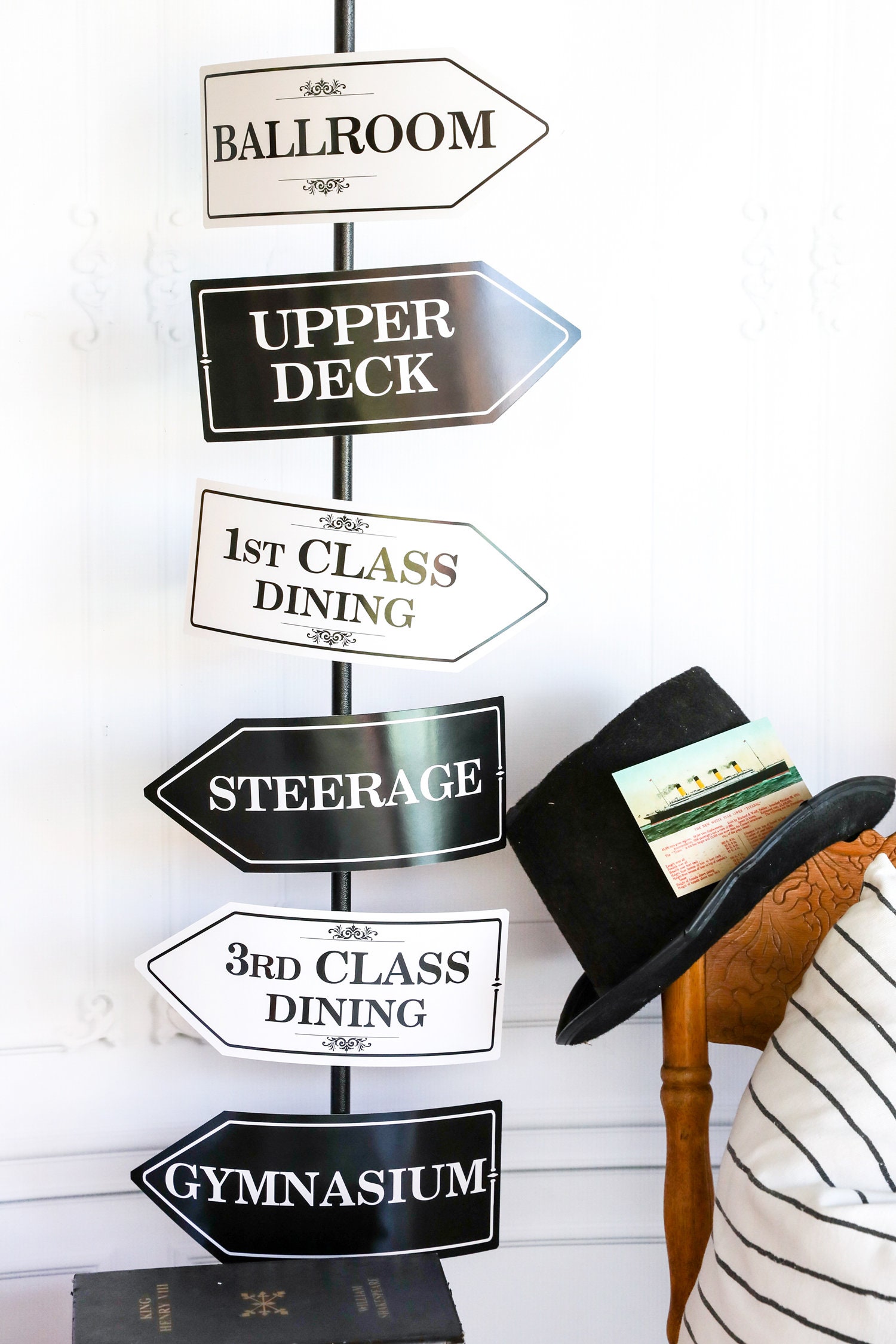 Titanic Party Signs Vintage Titanic Party Directional Sign Printable ...