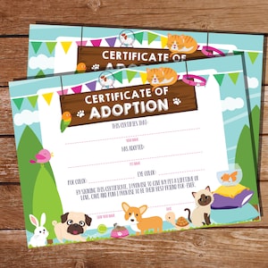 Festa di compleanno Festa di adozione di animali domestici Certificato di adozione di animali domestici Festa di compleanno di animali domestici Documenti di adozione di animali domestici Download immediato Modifica con Adobe Reader