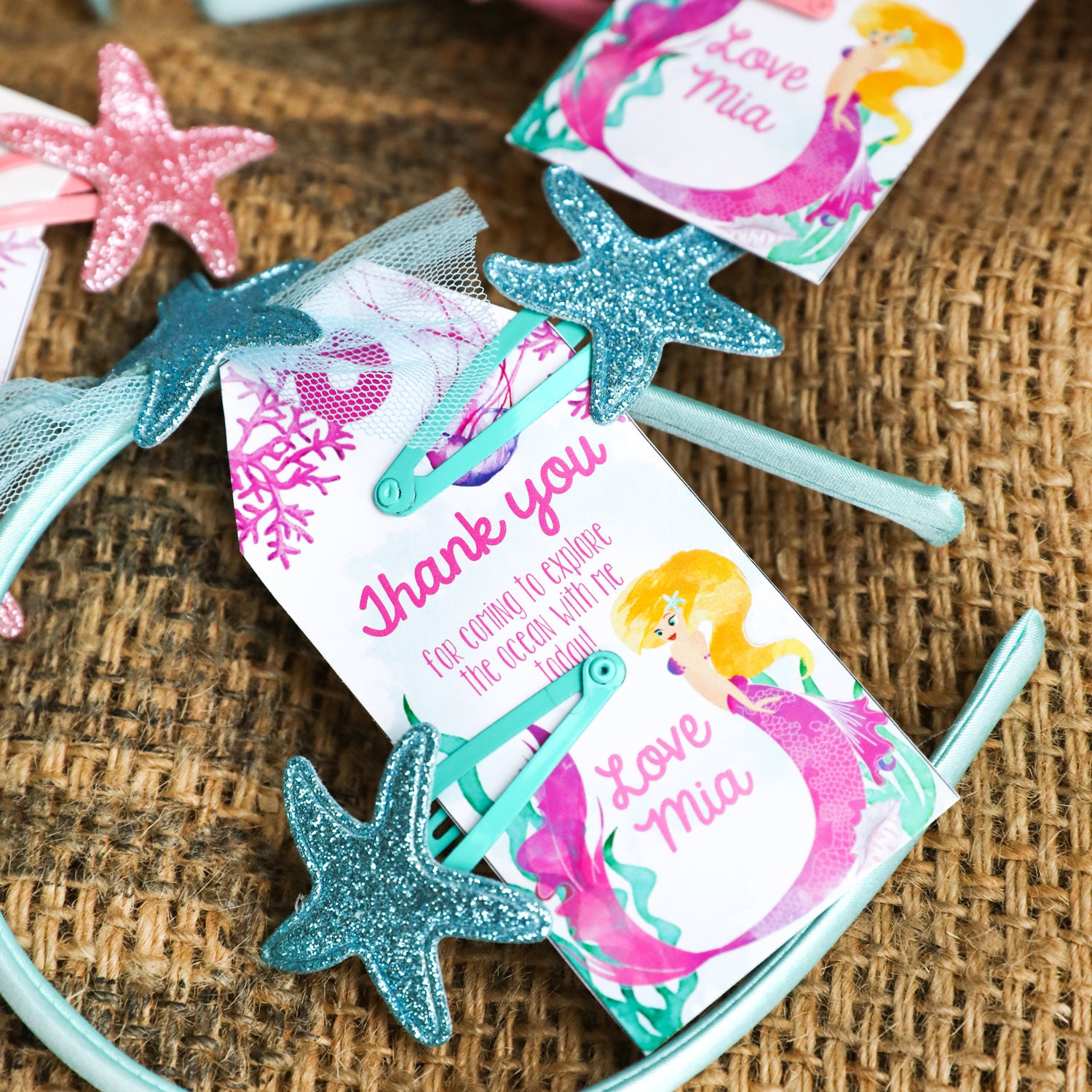 Mermaid Party Favor Tags Watercolor Mermaid Favors Under Etsy