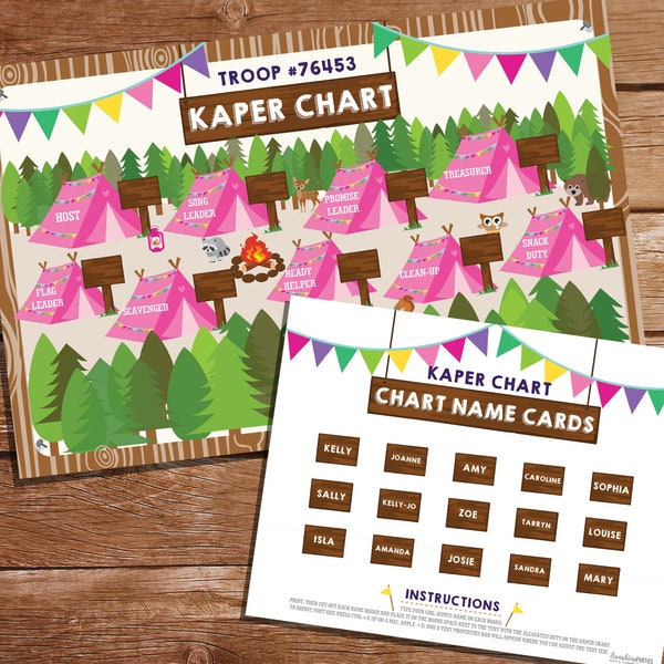 Girl Scout Camping Kaper Chart Etsy