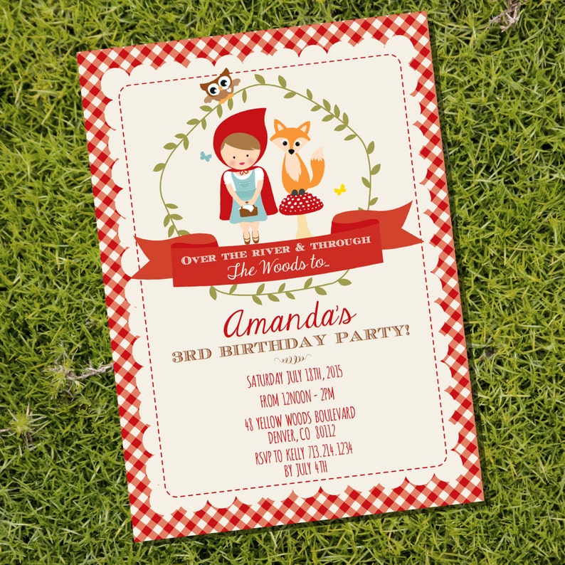 Little Red Riding Hood Party Decorations Red Riding Hood Party Instant Download and Editable File Personalize with Adobe Reader image 2