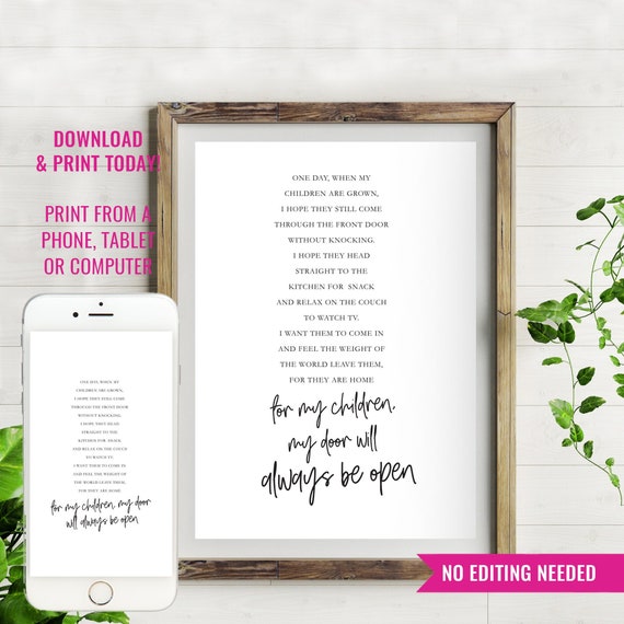 One Day When My Children Are Grown Sign - Gift for Mom - Mothers Day Gift - Digital Print - Instant Download Il_570xn