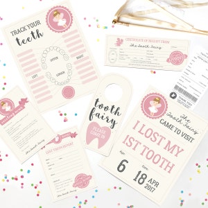 Girls Tooth Fairy Letter DIY Printable Official Tooth Fairy Letter Certificate Sign Girls Tooth Fairy Instant Download Edit in Adobe Reader