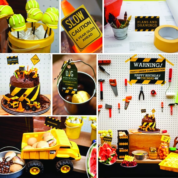 Come Dig with Me Construction Party Decor - Construction Party - Instant Download and Edit File at home with Adobe Reader Il_570xn