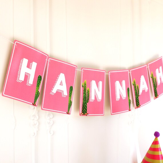 Llama Party Birthday Banner - Alpaca Cactus Party Banner - Llama Party Decor - Instant Download and Edit File at home with Adobe Reader Il_570xn