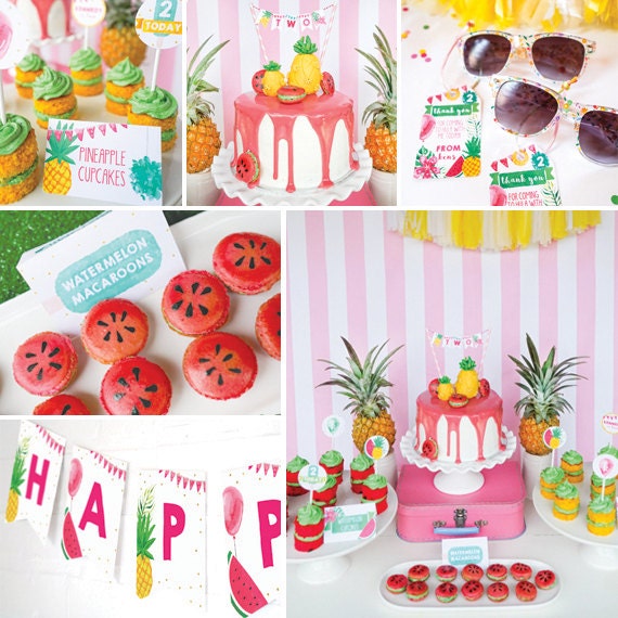 Tropical Party Decorations Pineapple Party Summer Party Decorations Instant  Download and Edit File at Home With Adobe Reader -  Canada