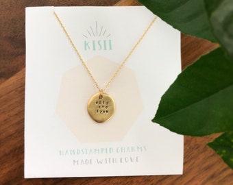 Hand-stamped charm necklace