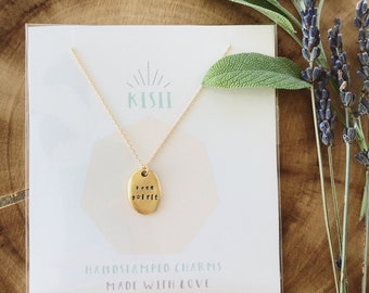 Hand-stamped charm necklace