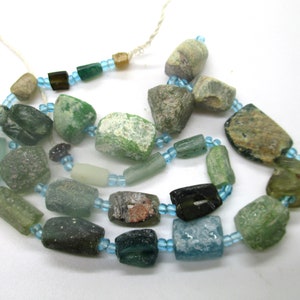 Stunning Genuine Ancient Roman Glass Fragment beads with 1000-1500 years old G733