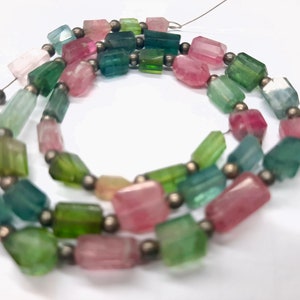 Chunky Gem Grade Stunning  16&quot; smooth Polish  Multicolor Tourmaline Beads Strands Afghanistan T777