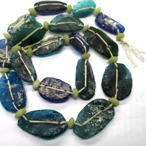 Stunning Genuine Ancient  Roman Glass  Fragment beads with 1000-1500 years old G733