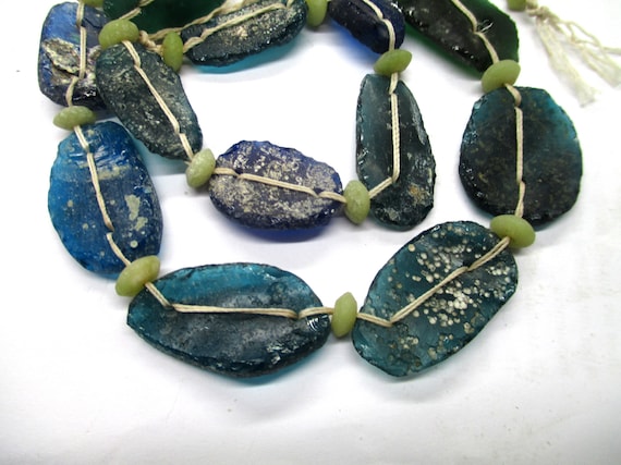 Stunning Genuine Ancient  Roman Glass  Fragment beads with 1000-1500 years old G733