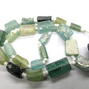 Stunning Genuine Ancient Multicolored Roman Glass  Fragment beads 1000-1500 years old G300