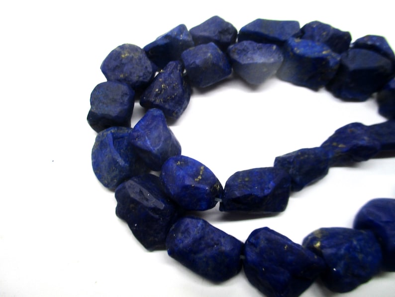 16.5/'/'Stunning Blue matte finish nugget Lazuli Lazulite with Gold Pyrite Natural Beads Strands Afghanistan L81