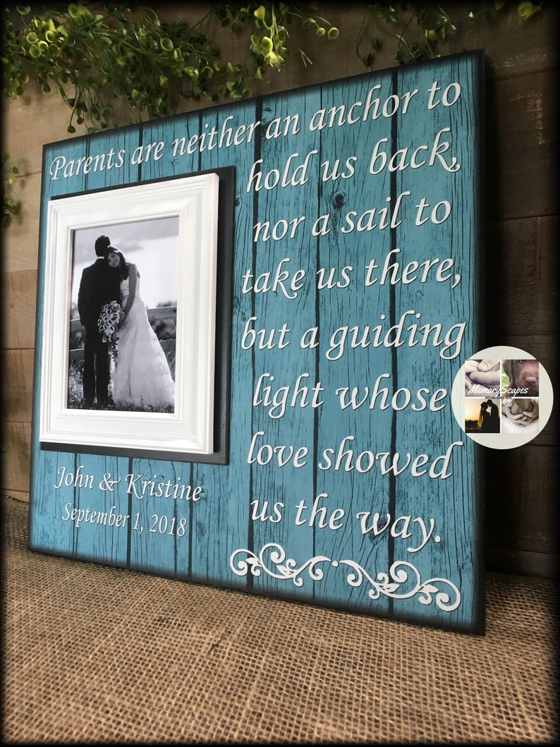 Rustic Wedding ~Gifts for Mother and Father ~Thank You Parents Gift ~Mother of the Bride~ Personalized Wedding Frame ~ Parents Are Neither