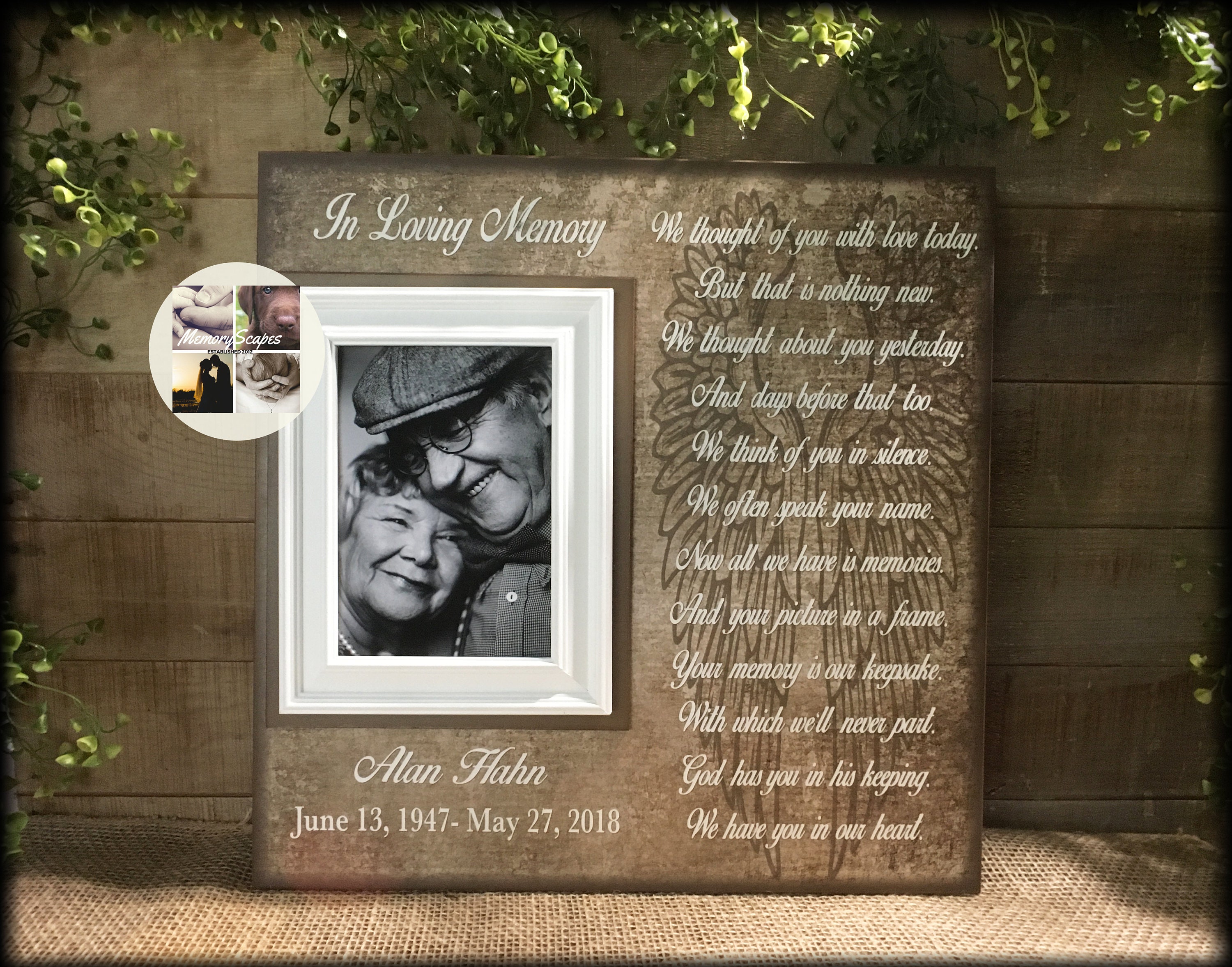 In Memory Frame Lost Loved One Loss of Mother Memorial Etsy