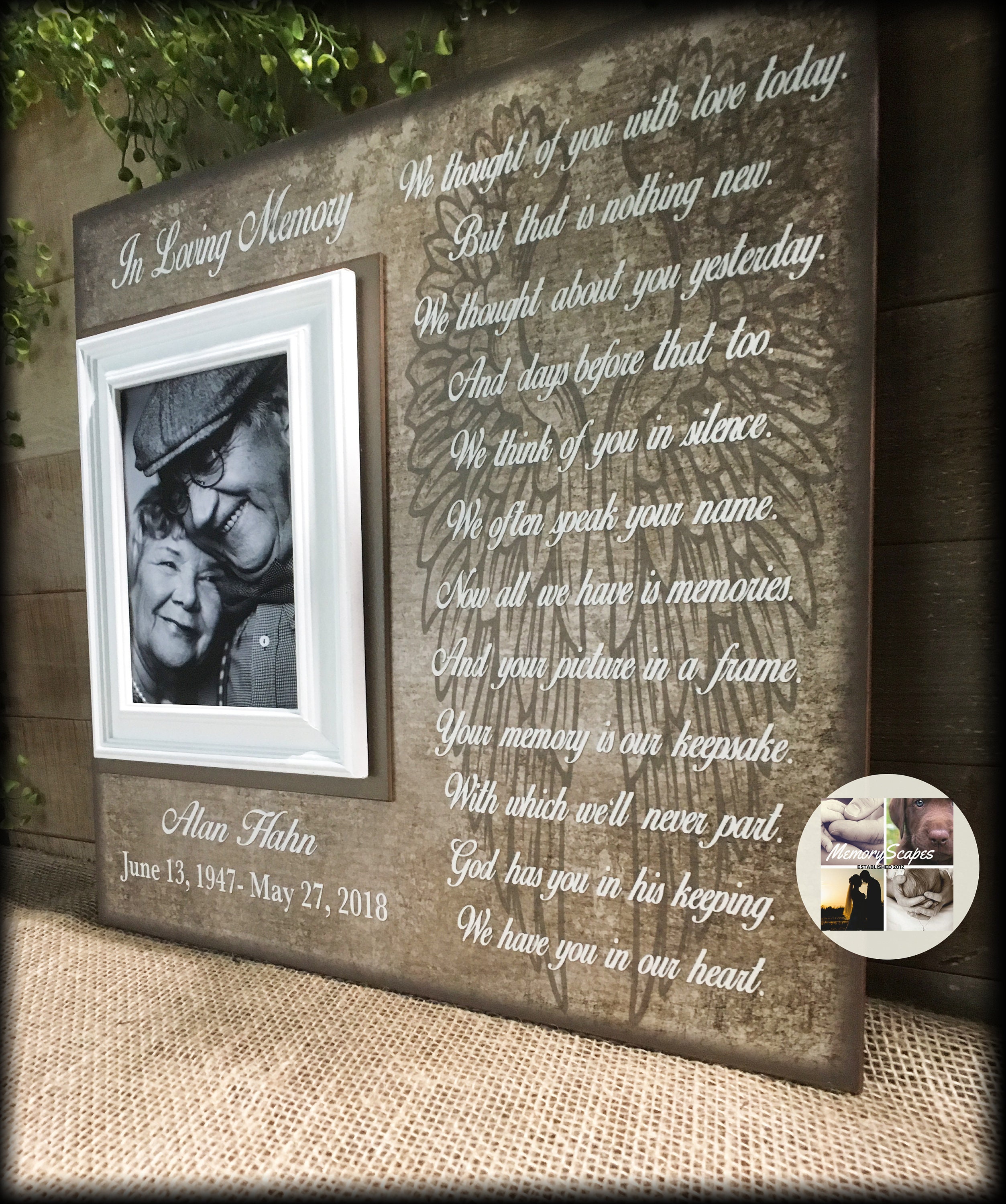 In Memory Frame Lost Loved One Loss of Mother Memorial Etsy