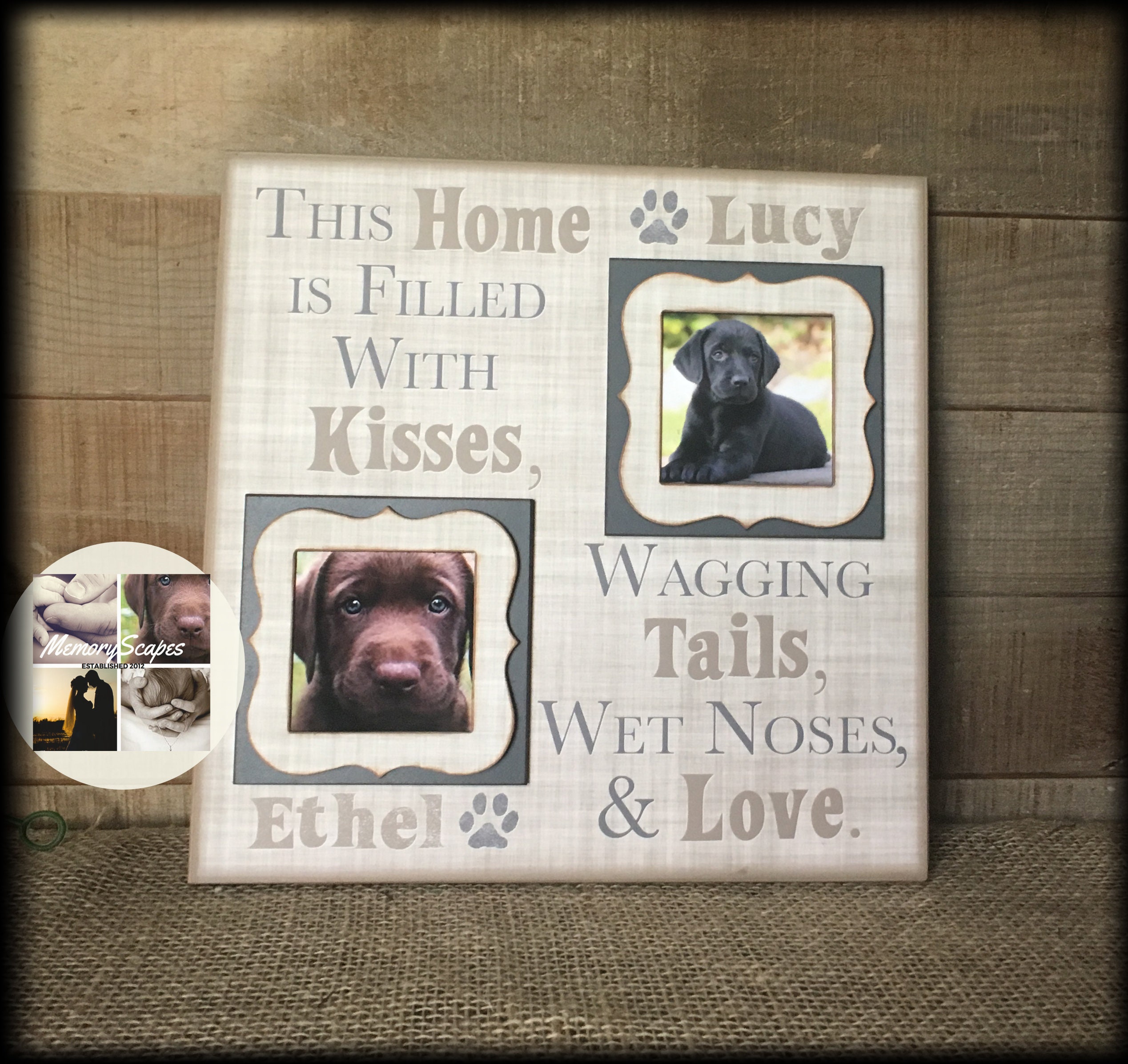 Double Pet Photo Frame Personalized Dog Frame Home is Etsy