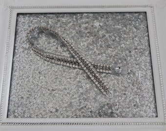 Tri-row Crystal Garter/Wedding Garter, 2 rows Clear Crystals & 1 row Silver-Grey Crystals, Elegant, Rhinestone Garter, All Occasion Garter