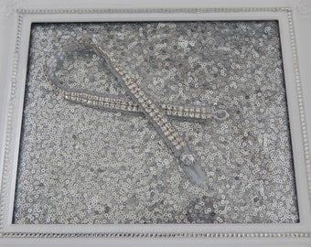 Dual row Crystal Wedding/Bridal Garter, Silver Accents, Satin Ribbon Backing, Elastic Closure, Sparkle & Elegance, All Occasion Garter