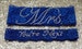 CRYSTAL RHINESTONE 'Mrs' PHRASE Wedding Garter Set, Bridal Garter on Royal Blue Lace Show & Rhinestone 'You're Next' Toss Garter