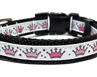 Crown Dog Collar - Adjustable Dog Collar - Princess Crown Dog Collar - 5/8"