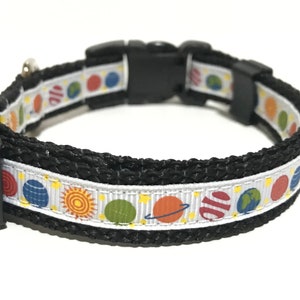 Space Dog Collar - Adjustable Dog Collar - Planets Dog Collar - Solar System Dog Collar - 5/8&quot;
