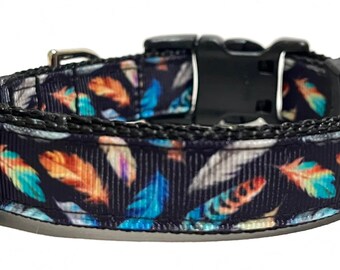 Feather Dog Collar - Adjustable Dog Collar - 3/4"