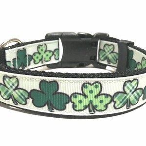 Shamrocks Hundehalsband - Verstellbares Hundehalsband - St. Patrick's Day, Lucky, Shamrock, Green