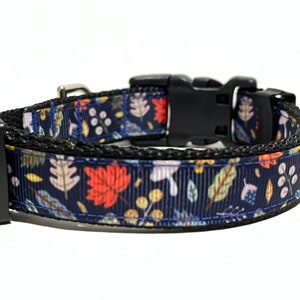 Fall Dog Collar - Adjustable Dog Collar - Leaves Dog Collar - 3/4"
