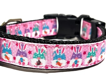 Easter Dog Collar - Adjustable Dog Collar - Gnome, Peeps, Easter Bunny - 3/4"