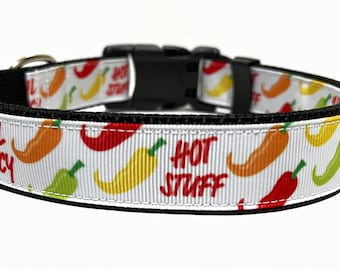 Pepper Dog Collar - Adjustable Dog Collar - Hot Peppers - Chili Peppers - Cinco de Mayo