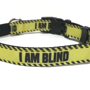 I AM BLIND Dog Collar - Adjustable Dog Collar - 5/8&quot;