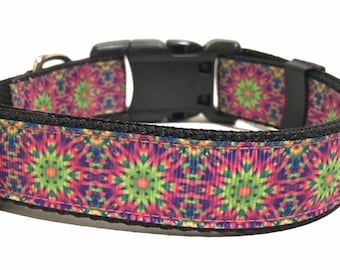 Floral Dog Collar - Adjustable Dog Collar - Floral Burst Dog Collar