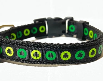 Shamrocks Hundehalsband - Verstellbares Hundehalsband - St. Patrick's Day, Lucky, Shamrock, Grün - 5/8"
