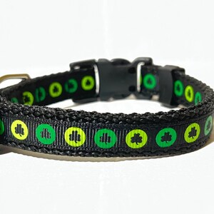 Shamrocks Dog Collar - Adjustable Dog Collar - St. Patrick's Day, Lucky, Shamrock, Green - 5/8"