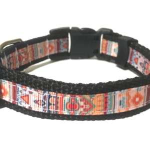 Aztec Dog Collar - Adjustable Dog Collar - Tribal Dog Collar - 5/8”