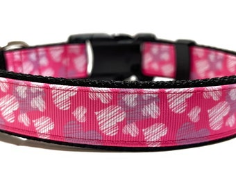 Hearts Dog Collar - Adjustable Dog Collar - Valentines, Valentine, Heart, Love